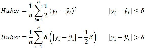 Formula to Calculate Huber Loss