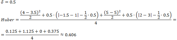 Huber Loss Calculation Example