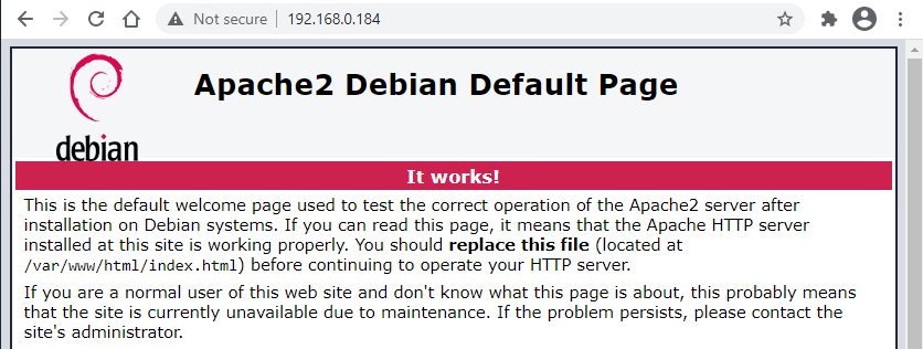 Apache Default Page on Raspberry Pi
