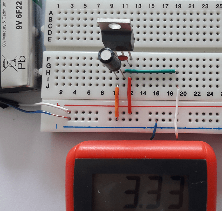 5-15V to 3.3V Converter Using LD1117V33 Voltage Regulator (Designed Circuit)