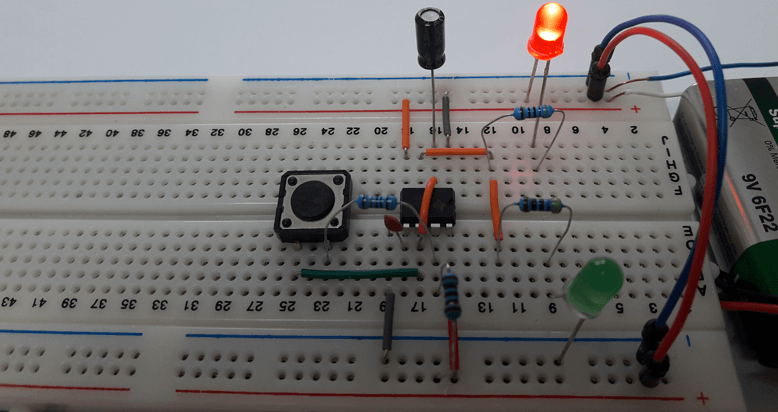 Electronic Coin Toss Using 555 Timer (Designed Circuit)