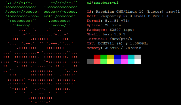 Raspberry Pi System Information using Neofetch