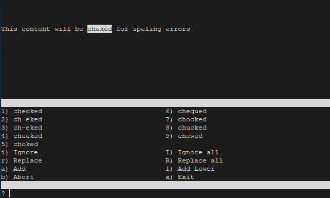 Correcting Spelling Errors using aspell on Raspberry Pi