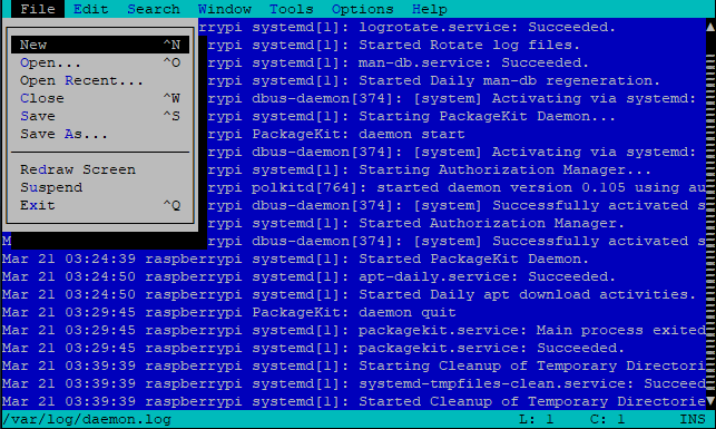 Editing file with Tilde on Raspberry Pi