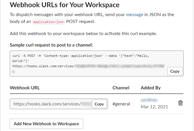 Incoming Webhook URL for ESP8266 NodeMCU