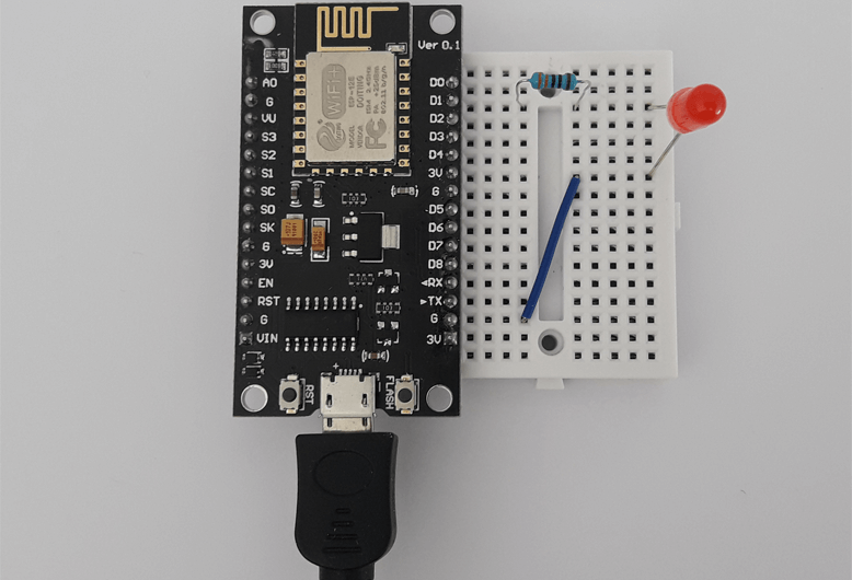 Turn ON/OFF LED Using ESP8266 NodeMCU and Qt 5 (Designed Circuit)