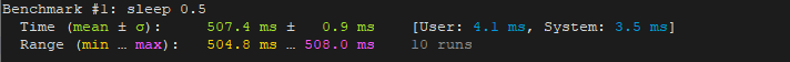 Benchmark sleep command with Hyperfine on Raspberry Pi