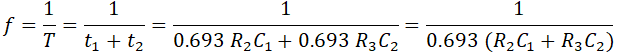 Formula to calculate the frequency of a flashing LEDs