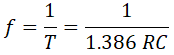 Formula to calculate the frequency of a flashing LEDs when R2=R3 and C1=C2
