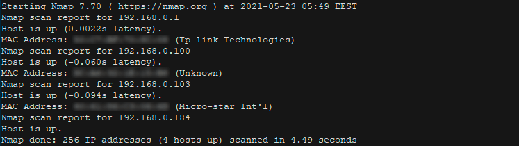 Find All Devices Connected to Local Network using Nmap