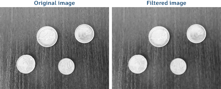 Image filtering using median filter and OpenCV