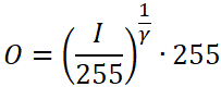 Gama correction formula