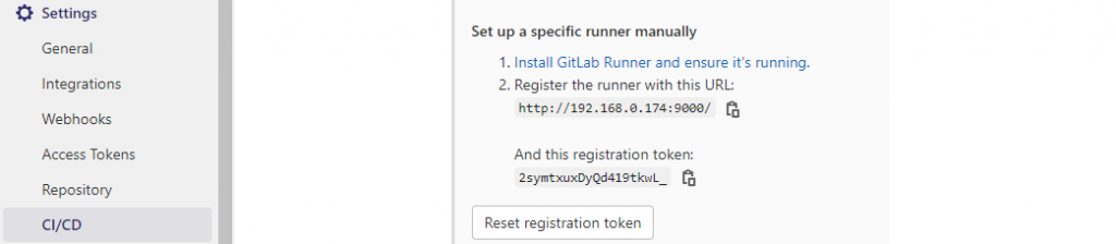 Project-specific runner registration