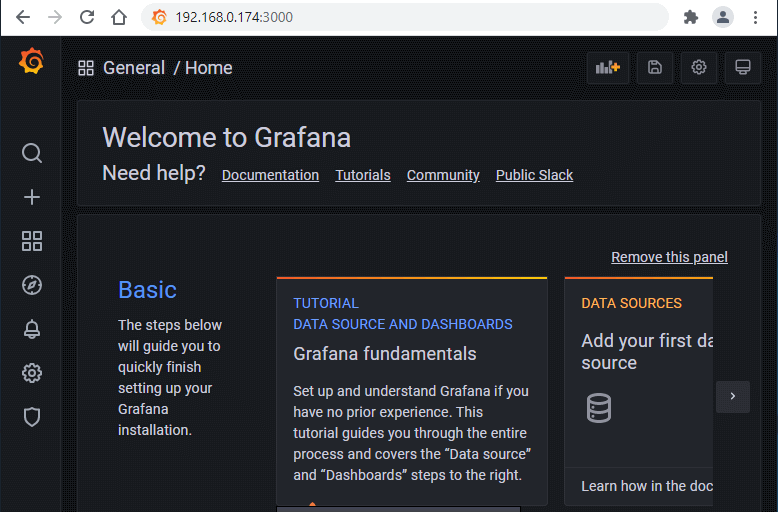 Grafana dashboard on Ubuntu