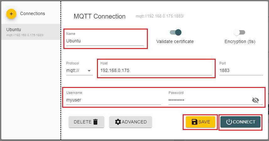Use MQTT Explorer to connect to Mosquitto broker on Ubuntu