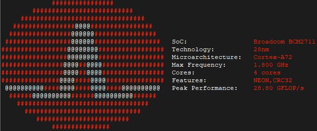 Display CPU information using cpufetch on Raspberry Pi