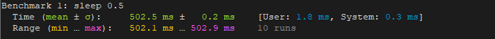 Benchmark sleep command with Hyperfine on Ubuntu