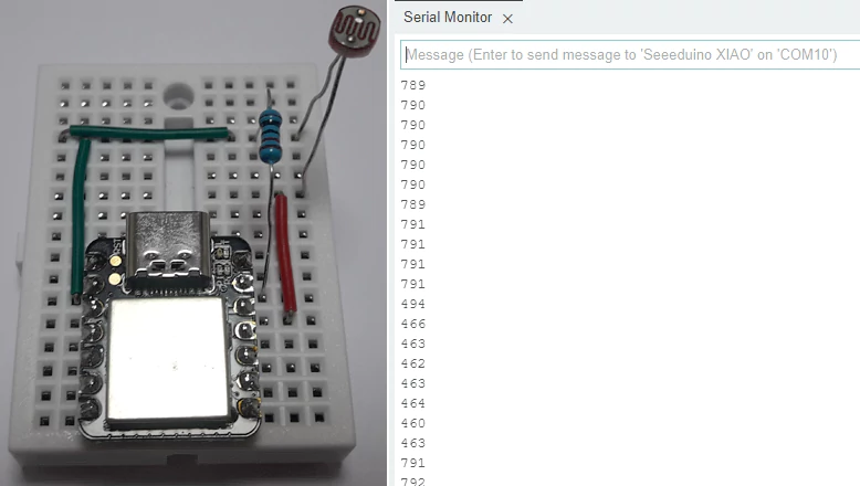 Testing LDR with XIAO SAMD21