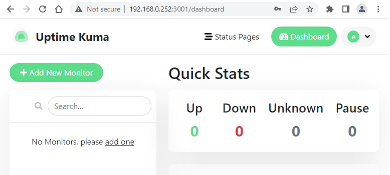 Uptime Kuma Inside Docker Container in Linux