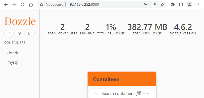 Dozzle Inside Docker Container in Linux