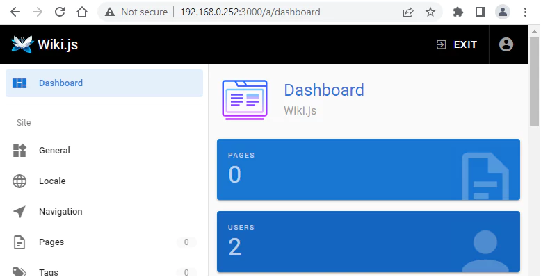 Wiki.js Inside Docker Container in Linux