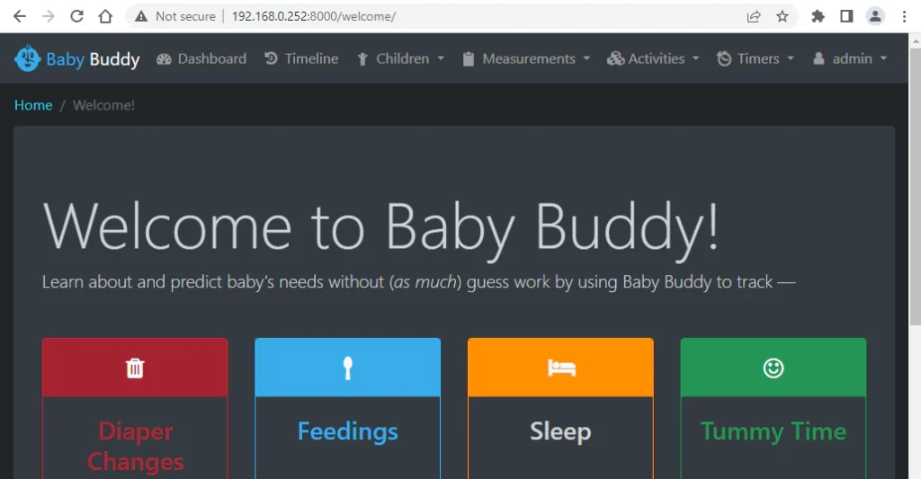 Baby Buddy Inside Docker Container in Linux