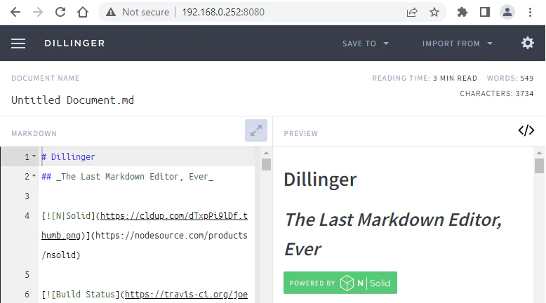 Dillinger Inside Docker Container in Linux