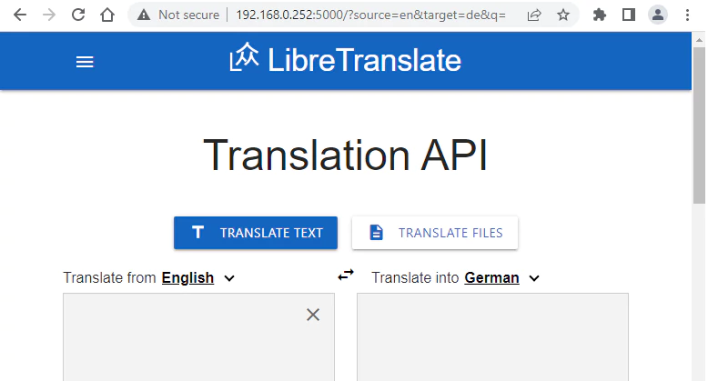 LibreTranslate Inside Docker Container in Linux
