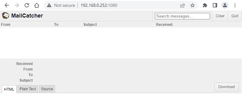 MailCatcher Inside Docker Container in Linux