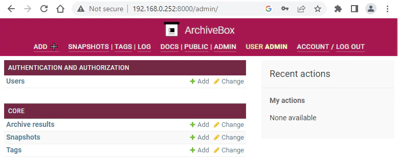 ArchiveBox Inside Docker Container in Linux