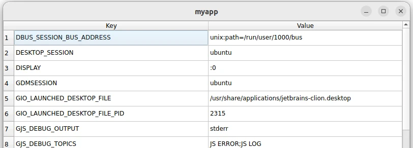 Environment variables in table using Qt