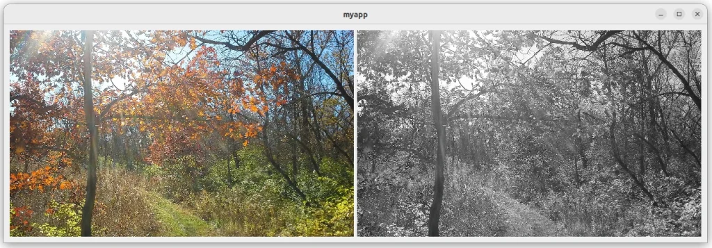 Images side by side in Qt application using OpenCV