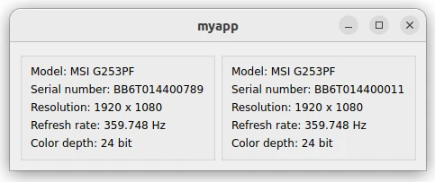 Monitors information in Qt