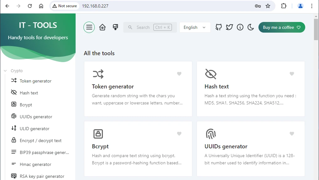 IT-Tools inside Docker container on Linux