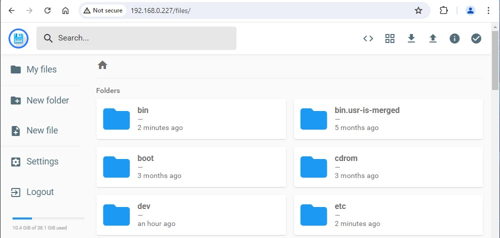 File Browser Inside Docker Container on Linux