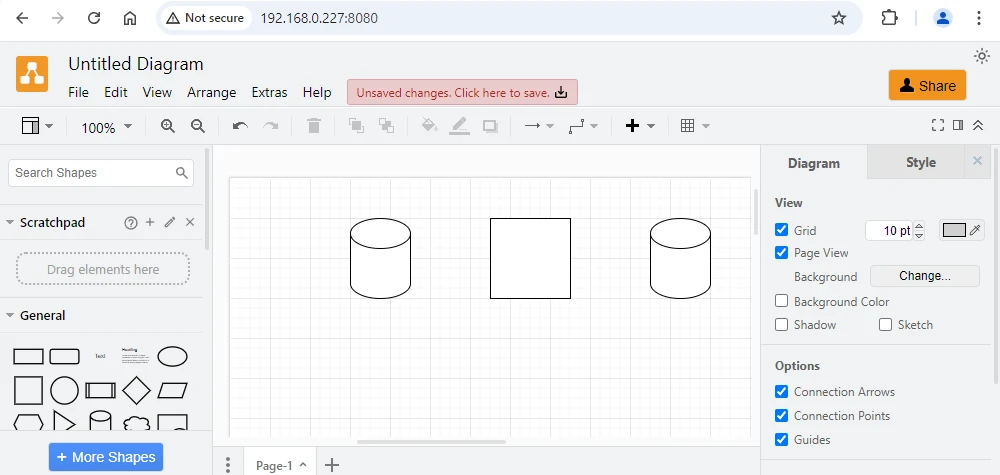 draw.io Inside Docker Container on Linux