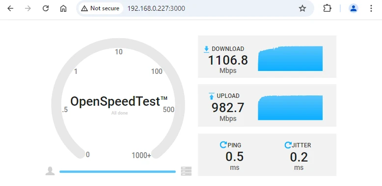 OpenSpeedTest Inside Docker Container on Linux