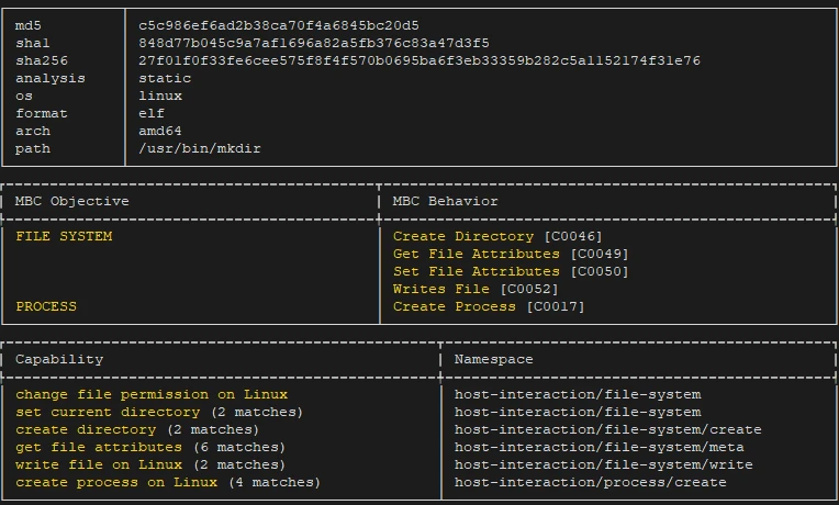 Executable capabilities detection using capa on Ubuntu