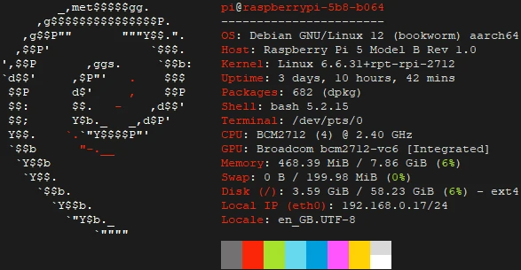 Display system information using Fastfetch on Raspberry Pi