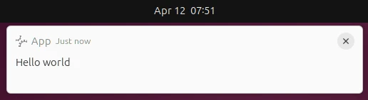 Notification with application name on Ubuntu