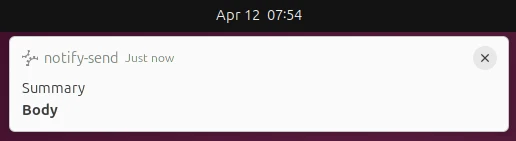 Notification with summary and formatted body on Ubuntu