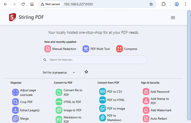 Stirling PDF Inside Docker Container on Linux
