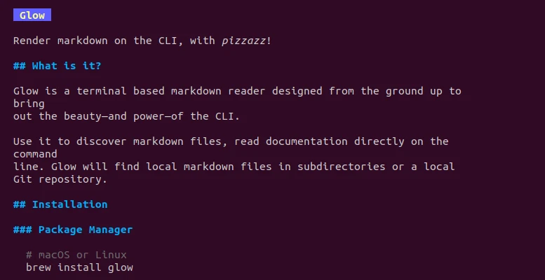 View Markdown with Glow on Ubuntu