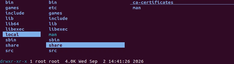 Manage filesystem with lf on Ubuntu