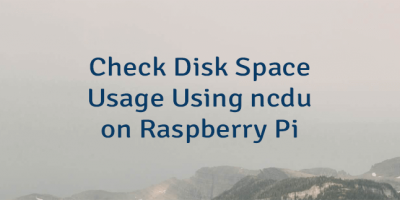 Check Disk Space Usage Using ncdu on Raspberry Pi