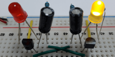 Flip Flop LED Flasher Using BC547 Transistors