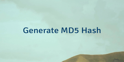 Generate MD5 Hash