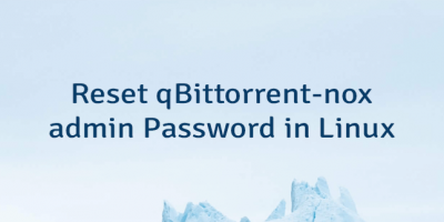 Reset qBittorrent-nox admin Password in Linux