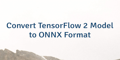 Convert TensorFlow 2 Model to ONNX Format