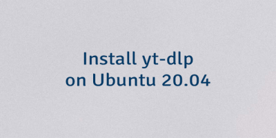 Install yt-dlp on Ubuntu 20.04